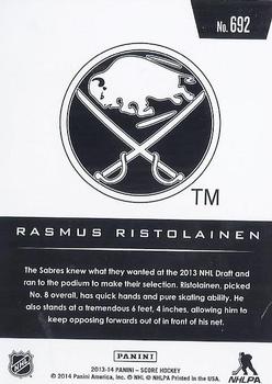 2013-14 Panini Rookie Anthology - 2013-14 Score Update: Gold #692 Rasmus Ristolainen Back