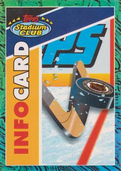 1993-94 Stadium Club - Info Cards #NNO Info Card: 1993-94 Stadium Club Hockey Series I & II Front