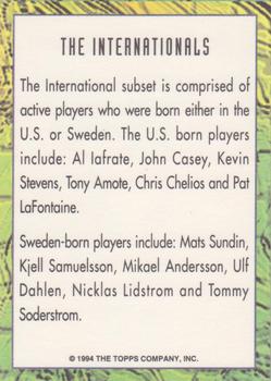 1993-94 Stadium Club - Info Cards #NNO Info Card: The Internationals Back