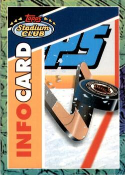 1993-94 Stadium Club - Info Cards #NNO Info Card: Stadium Club Hockey 1st Day Issue Cards Front
