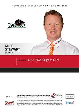 2015-16 Playercards Basic Serie 1 (DEL) #DEL-001 Mike Stewart Back