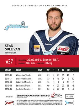 2015-16 Playercards Basic Serie 1 (DEL) #DEL-072 Sean Sullivan Back