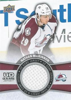2015-16 Upper Deck - UD Game Jerseys (Series One) #GJ-NM Nathan MacKinnon Front