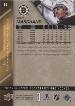 2015-16 Upper Deck - UD Exclusives #14 Brad Marchand Back