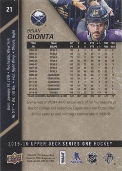 2015-16 Upper Deck - UD Exclusives #21 Brian Gionta Back