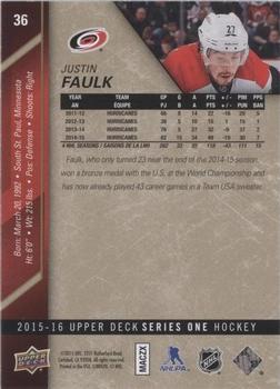 2015-16 Upper Deck - UD Exclusives #36 Justin Faulk Back