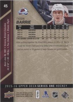 2015-16 Upper Deck - UD Exclusives #45 Tyson Barrie Back