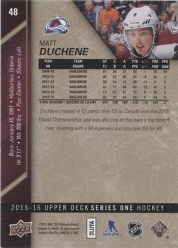 2015-16 Upper Deck - UD Exclusives #48 Matt Duchene Back