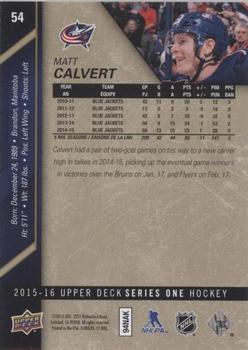 2015-16 Upper Deck - UD Exclusives #54 Matt Calvert Back