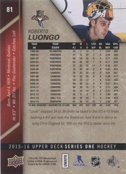 2015-16 Upper Deck - UD Exclusives #81 Roberto Luongo Back