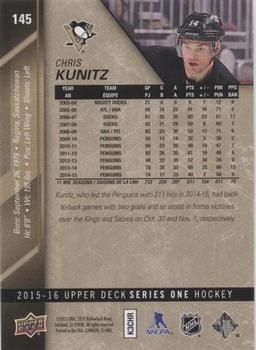 2015-16 Upper Deck - UD Exclusives #145 Chris Kunitz Back