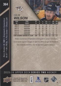 2015-16 Upper Deck - UD Exclusives #364 Colin Wilson Back