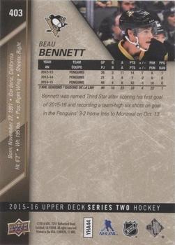 2015-16 Upper Deck - UD Exclusives #403 Beau Bennett Back