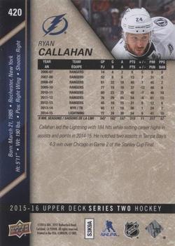 2015-16 Upper Deck - UD High Gloss #420 Ryan Callahan Back