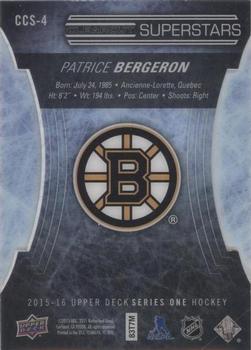 2015-16 Upper Deck - Clear Cut Superstars #CCS-4 Patrice Bergeron Back