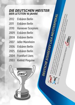 2012-13 Playercards (DEL) #DEL-CT01 Meisterpokalkarte Back