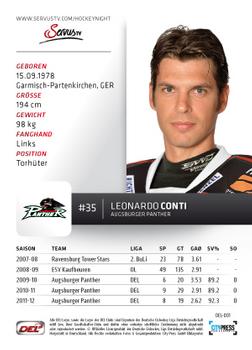 2012-13 Playercards (DEL) #DEL-001 Leonardo Conti Back
