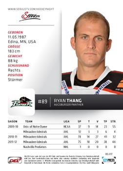 2012-13 Playercards (DEL) #DEL-017 Ryan Thang Back