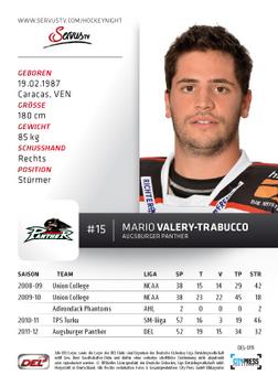 2012-13 Playercards (DEL) #DEL-019 Mario Valery-Trabucco Back