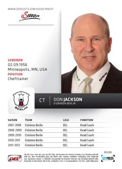 2012-13 Playercards (DEL) #DEL-045 Don Jackson Back