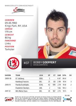 2012-13 Playercards (DEL) #DEL-046 Bobby Goepfert Back