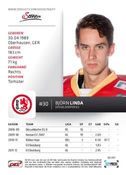 2012-13 Playercards (DEL) #DEL-047 Bjorn Linda Back