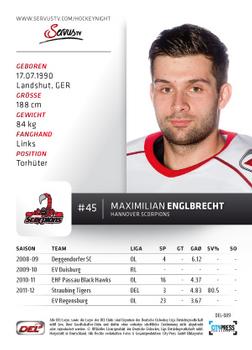 2012-13 Playercards (DEL) #DEL-089 Maximilian Englbrecht Back