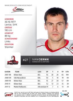 2012-13 Playercards (DEL) #DEL-099 Ivan Ciernik Back