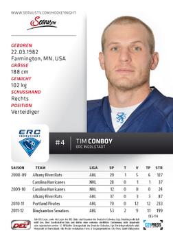 2012-13 Playercards (DEL) #DEL-114 Tim Conboy Back