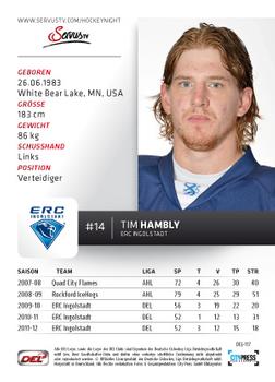 2012-13 Playercards (DEL) #DEL-117 Tim Hambly Back