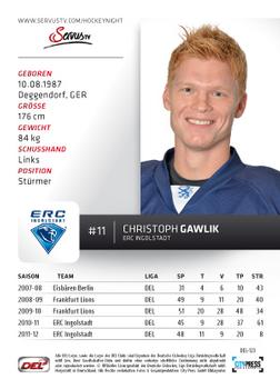 2012-13 Playercards (DEL) #DEL-123 Christoph Gawlik Back