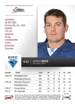 2012-13 Playercards (DEL) #DEL-130 Jared Ross Back