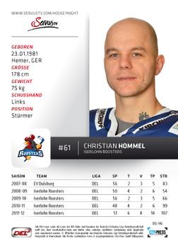 2012-13 Playercards (DEL) #DEL-146 Christian Hommel Back