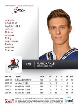 2012-13 Playercards (DEL) #DEL-147 Marcel Kahle Back