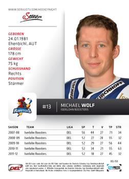 2012-13 Playercards (DEL) #DEL-150 Michael Wolf Back