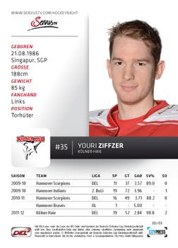 2012-13 Playercards (DEL) #DEL-155 Youri Ziffzer Back