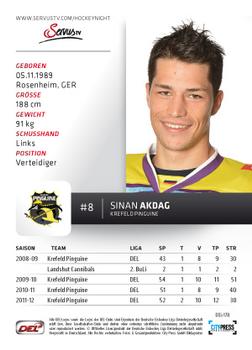 2012-13 Playercards (DEL) #DEL-178 Sinan Akdag Back