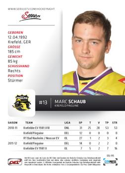 2012-13 Playercards (DEL) #DEL-195 Marc Schaub Back