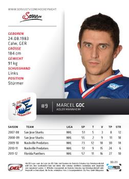 2012-13 Playercards (DEL) #DEL-213 Marcel Goc Back