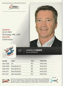 2012-13 Playercards (DEL) #DEL-223 Harold Kreis Back
