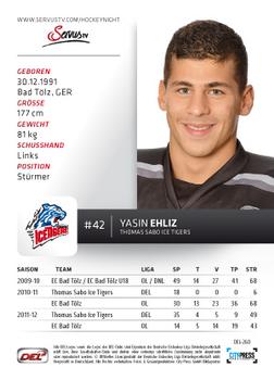 2012-13 Playercards (DEL) #DEL-260 Yasin Ehliz Back