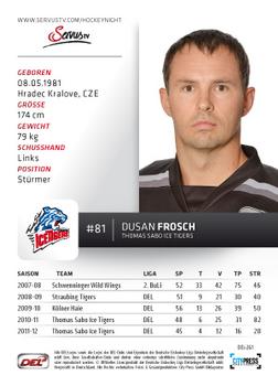 2012-13 Playercards (DEL) #DEL-261 Dusan Frosch Back