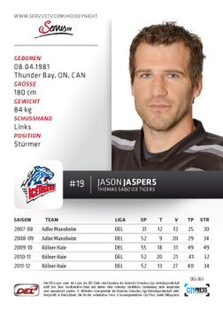 2012-13 Playercards (DEL) #DEL-263 Jason Jaspers Back