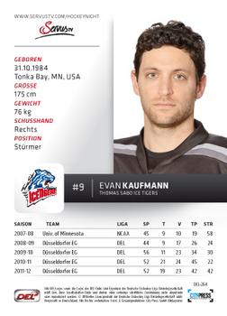 2012-13 Playercards (DEL) #DEL-264 Evan Kaufmann Back
