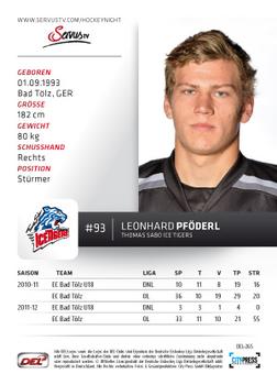2012-13 Playercards (DEL) #DEL-265 Leonhard Pfoderl Back