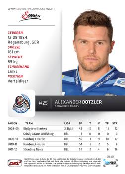 2012-13 Playercards (DEL) #DEL-275 Alexander Dotzler Back