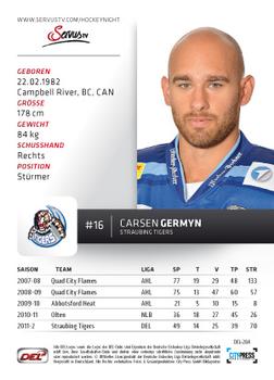 2012-13 Playercards (DEL) #DEL-284 Carsen Germyn Back