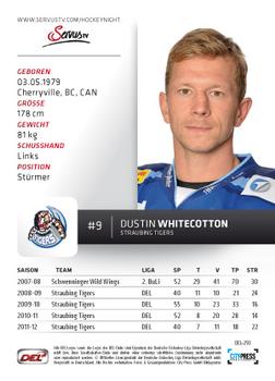 2012-13 Playercards (DEL) #DEL-293 Dustin Whitecotton Back