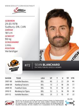 2012-13 Playercards (DEL) #DEL-298 Sean Blanchard Back
