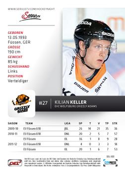 2012-13 Playercards (DEL) #DEL-300 Kilian Keller Back